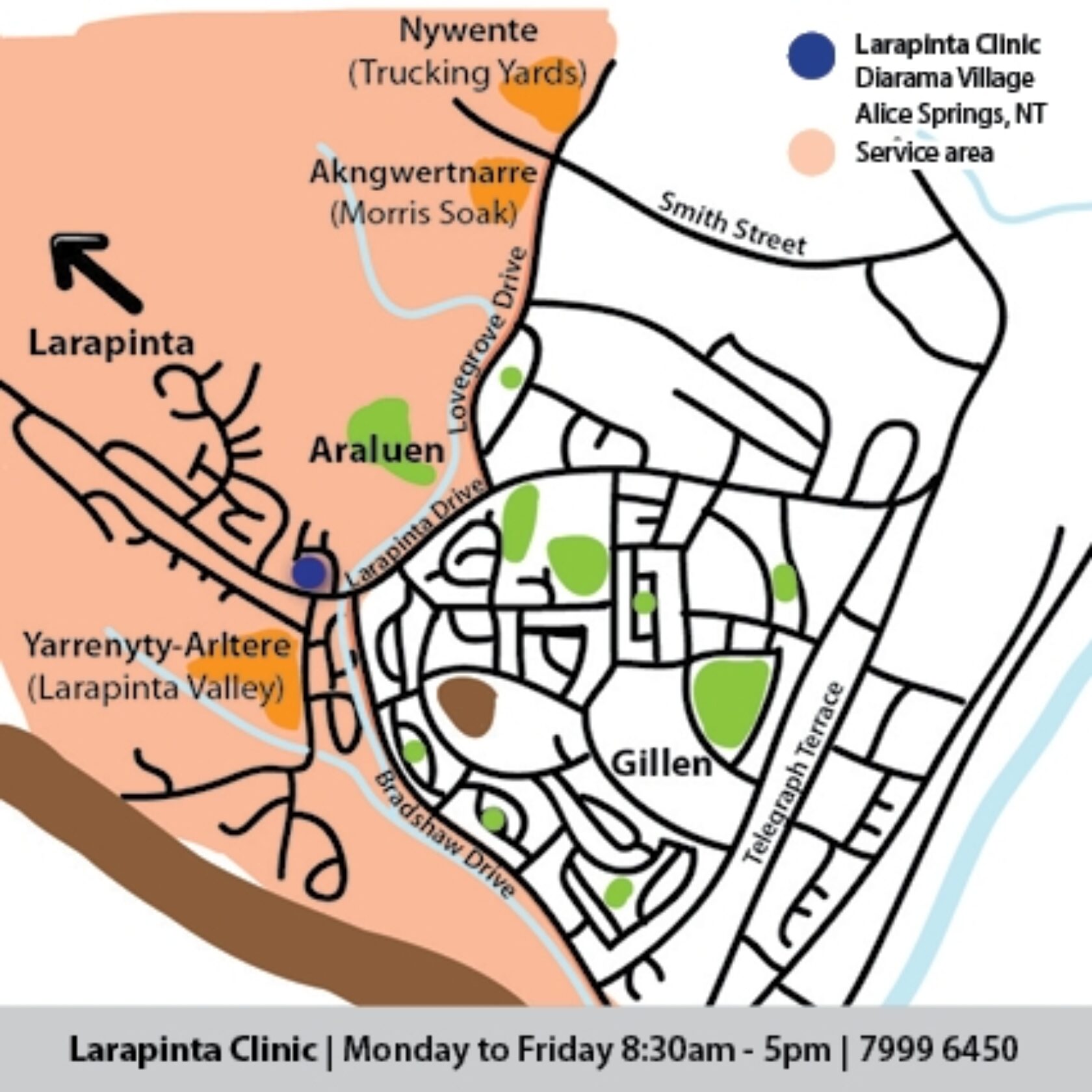 Congress Larapinta Clinic Service Map